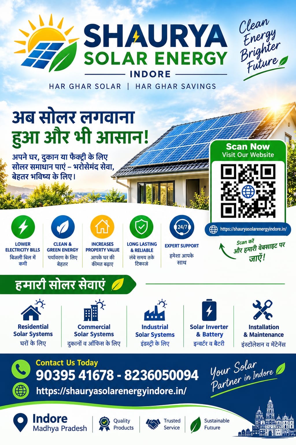 Shaurya Solar Energy Indore solar services poster